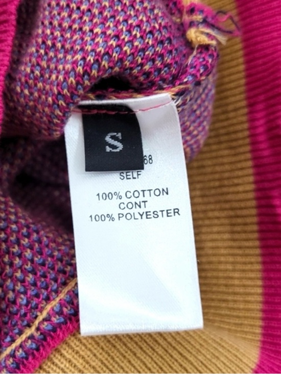 Golden by Goldie Boutique Pink Woven Contrast Print Balloon Sleeve Sweater Small - Picture 6 of 8